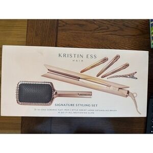 Kristin Ess Signature Styling Set - 3-in-One Ceramic Flat Iron (New, No Brush)